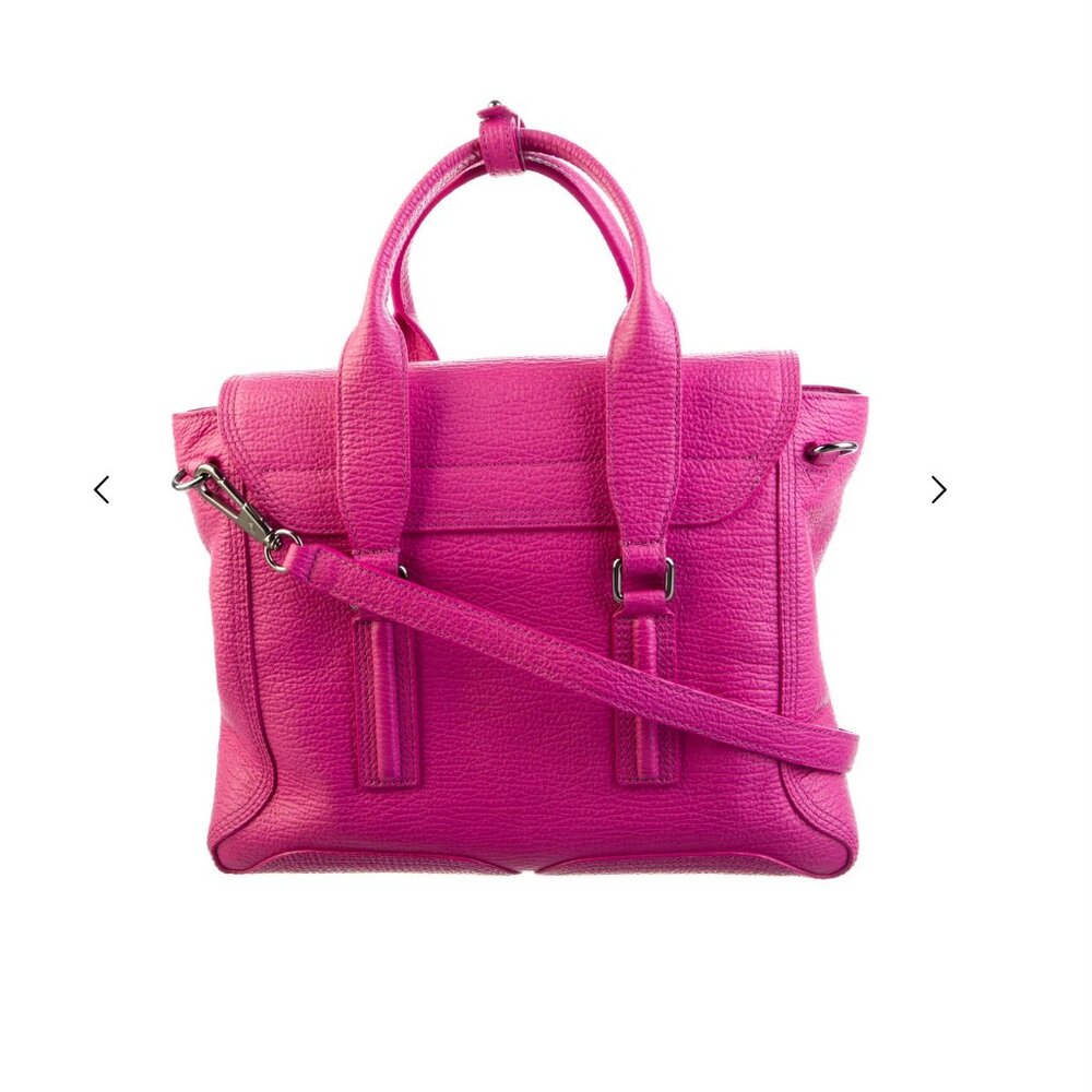 RARE 3.1 Phillip Lim medium Pashli satchel bag purse hot pink embossed leather - Picture 5 of 5